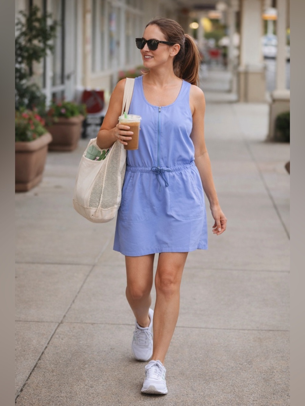 Athleta Light Blue Sleeveless Mini Dress